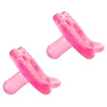 Chupetas Silicone Kit 2 Unidades Bico Redondo Fase 2 Azul, Rosa ou Transparente - Kuka