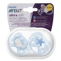 Chupetas Ultra Soft Azul 6-18 Meses Livre BPA Philips Avent