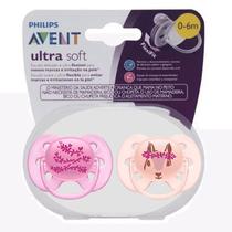 Chupetas Ultra Soft Rosa 6-18 Meses Livre BPA Philips Avent