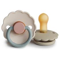 Chupete FRIGG Daisy de Caucho Natural Libre de BPA para 6-18 Meses Paquete de 2