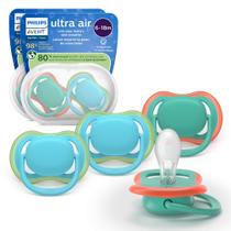 Chupete Philips Avent Ultra Air 6-18 meses de silicona blanda paquete de 4