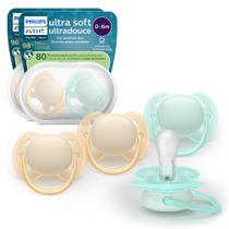 Chupetes Orthodónticos Ultra Suaves AVENT 0-6 Meses Paquete de 4