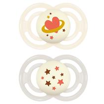 Chupón MAM Perfect Night Brilla en la Oscuridad Paquete de 2 para Bebés de 16+ Meses