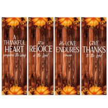Church Banners Hosuly Fall Harvest, nanofibra de 2 x 6 pés, 4 unidades Church Banners Hosuly Fall Harvest, nanofibra de 2 x 6 pés, 4 unidades