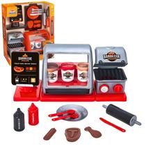 Churrascaria Faz De Conta Com Luz e Som Massinhas e Vários Acessórios Geração Chef Para Brincar De Fritar Usual