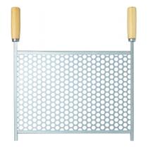 Churrasco Grelha Compacta Zincada 33x25 Com Cabo Madeira