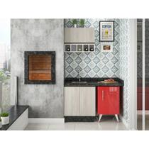 Churrasqueira 3Peças Sem Pia Pérola Branco Polar Legno Crema