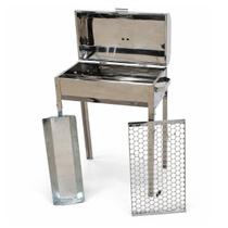 Churrasqueira a Bafo Inox Alta Portatil Churrasco Camping