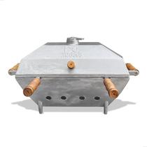 Churrasqueira A Bafo Portátil Móvel Carvão Aluminio Fundido 45cm