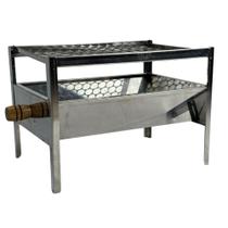 Churrasqueira a Carvão Inox Portátil de Bancada Compacta com Grelha Inox MI 10 Churrasqueira a Carvão Inox Portátil de Bancada Compacta com Grelha Inox MI 10