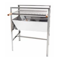 Churrasqueira a Carvão Inox Portátil Fixa Com Grelha Inox Cabo de Madeira I 60 Churrasqueira a Carvão Inox Portátil Fixa Com Grelha Inox Cabo de Madeira I 60