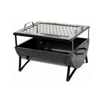 Churrasqueira a Carvão Portátil Aço Carbono com Grelha Preto Ouro Minas Praia Campo AB 44x30x24cm Churrasqueira a Carvão Portátil Aço Carbono com Grelha Preto Ouro Minas Praia Campo AB 44x30x24cm