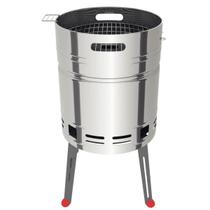 Churrasqueira a Carvão Tramontina TCP 400 em Aço Inox com Bandeja para Carvão em Aço Esmaltado