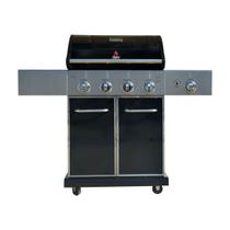 Churrasqueira a Gás Aço Inox Carrinho Americano Chaleur Devon Black com 4 queimadores