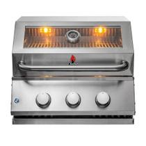 Churrasqueira a Gás Chaleur View Inox 304 com 3 Queimadores e Visor Churrasqueira a Gás Chaleur View Inox 304 com 3 Queimadores e Visor