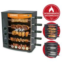 Churrasqueira a Gás Com 5 Espetos Arke Rotativa Acendimento Automático GLP