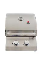 Churrasqueira a Gás de Aço Inox Chaleur Grill 2 Queimadores a Bafo Embutir para Bancada