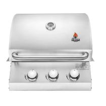 Churrasqueira a Gás de Aço Inox Chaleur Grill de Embutir 3 Queimadores para Bancada
