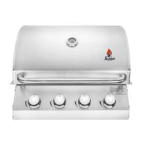 Churrasqueira a Gás de Aço Inox Concept Series Chaleur Grill a Bafo Queimadores para Embutir e Bancada