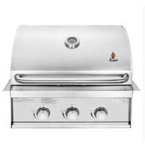 Churrasqueira a Gás de Aço Inox Concept Square 3 Queimadores Inox Chaleur Grill a Bafo