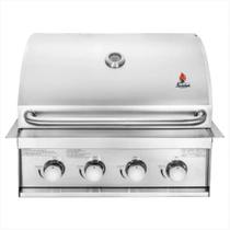 Churrasqueira a Gás de Aço Inox Concept Square 3 Queimadores Inox Chaleur Grill a Bafo