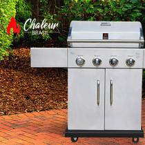 Churrasqueira a Gás de Carrinho Chaleur Devon SS Inox a Bafo 4 Queimadores Estilo Americano - Chaleur Brasil