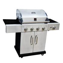 Churrasqueira a Gás de Carrinho Chaleur Devon SS Inox a Bafo 4 Queimadores Estilo Americano
