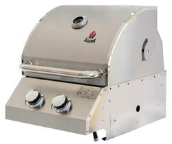 Churrasqueira a Gás de Embutir 2 Queimadores Aço Inox á Bafo Chaleur Grill Brasil
