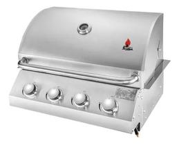 Churrasqueira a Gás de Embutir 4 Queimadores Aço Inox á Bafo Chaleur Grill Brasil
