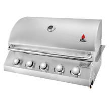 Churrasqueira a Gás de Embutir 5 Queimadores Aço Inox á Bafo Chaleur Grill Brasil