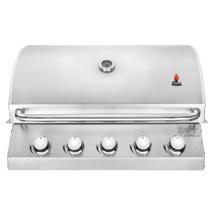 Churrasqueira a Gás de Inox Chaleur Grill de Embutir 5 Queimadores para Bancadas