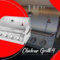 Churrasqueira a Gás Inox de Embutir 4 Queimadores Modelo Profissional Chaleur Grill