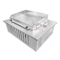 Churrasqueira a gás inox de embutir grelha argentina (gás botijão p13)