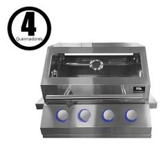 Churrasqueira A Gás Para Embutir 4 Queimadores Gourmet