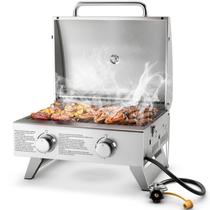 Churrasqueira a Gás Portátil Giantex 2 Queimadores 20.000 BTU Aço Inoxidável
