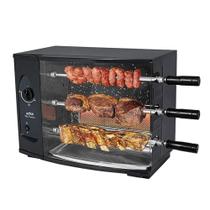 Churrasqueira a Gás Rotativa 3 Espetos Arke Vitta Premium-03, Preta