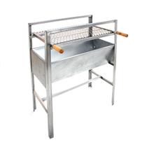 Churrasqueira Aço Portátil Modelo Fixa 50X35X75 Resiste Incluso Grelha Inox - Grill Viana