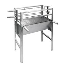 Churrasqueira Aço portátil Robusta Desmontavel Modular Com Grelha Inox e Suporte para acessorios espetos GM