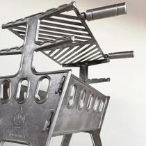 Churrasqueira alumínio fundido desmontável com grelha