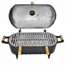 Churrasqueira Alumínio Fundido Grosso Craqueada A Bafo Preta - Design Resistente