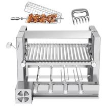 Churrasqueira Alvenaria Moderna Gira Giratória Grill Elevatória 4 Espetos - Luxo Inox Churrasqueira Alvenaria Moderna Gira Giratória Grill Elevatória 4 Espetos - Luxo Inox