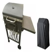 Churrasqueira Americana Móvel A Carvão Mesa Grelha + Capa