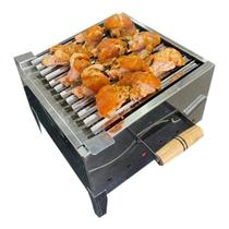 Churrasqueira Argentina Parrila Portátil Móvel Inox Com Tijolo Refratário