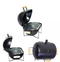 Churrasqueira Bafinho Móvel C/ Grelha Botijão Aço Inox Preto