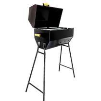 Churrasqueira Bafo Carvão Alta Aço Resistente Com Pés e Grelha Moderna Ecônomica e Eficiente Churrasqueira Bafo Carvão Alta Aço Resistente Com Pés e Grelha Moderna Ecônomica e Eficiente
