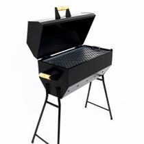 Churrasqueira Bafo Com Pés Carvão 1,00m Altura e Grelha 50x25cm Móvel e Portátil
