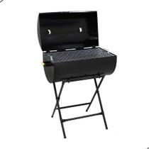 Churrasqueira Bafo Grill Extra Grande com Suporte Móvel para BBQ Preta