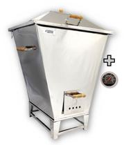 Churrasqueira bafo inox extra grande modelo b250t termômetro Churrasqueira bafo inox extra grande modelo b250t termômetro
