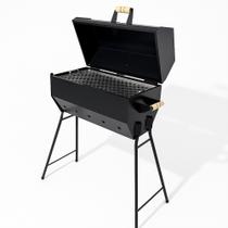 Churrasqueira Bafo Móvel 1,00m Altura Com Pés 50x25cm Defuma Compacta Alta Resistência