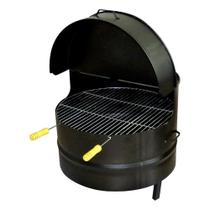 Churrasqueira Baixa A Bafo Aço Carbono E Grelha 57x57x50cm
